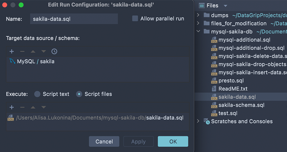 DataGrip: MySQL GUI tool