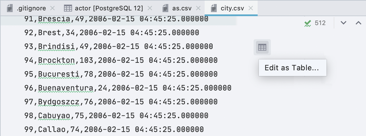 CSV 文件类型