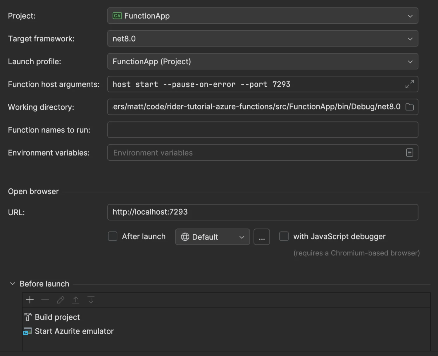 Edit Run Configuration