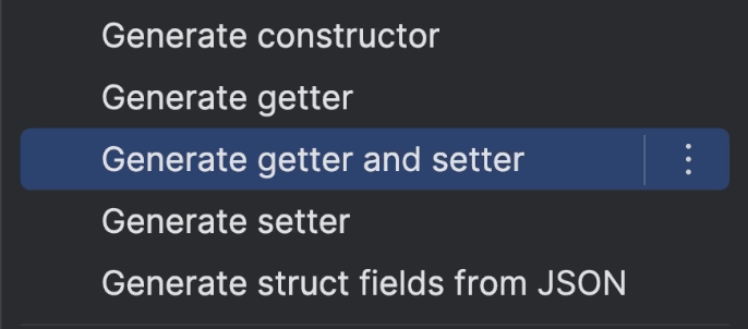 Create getters and setters for struct fields