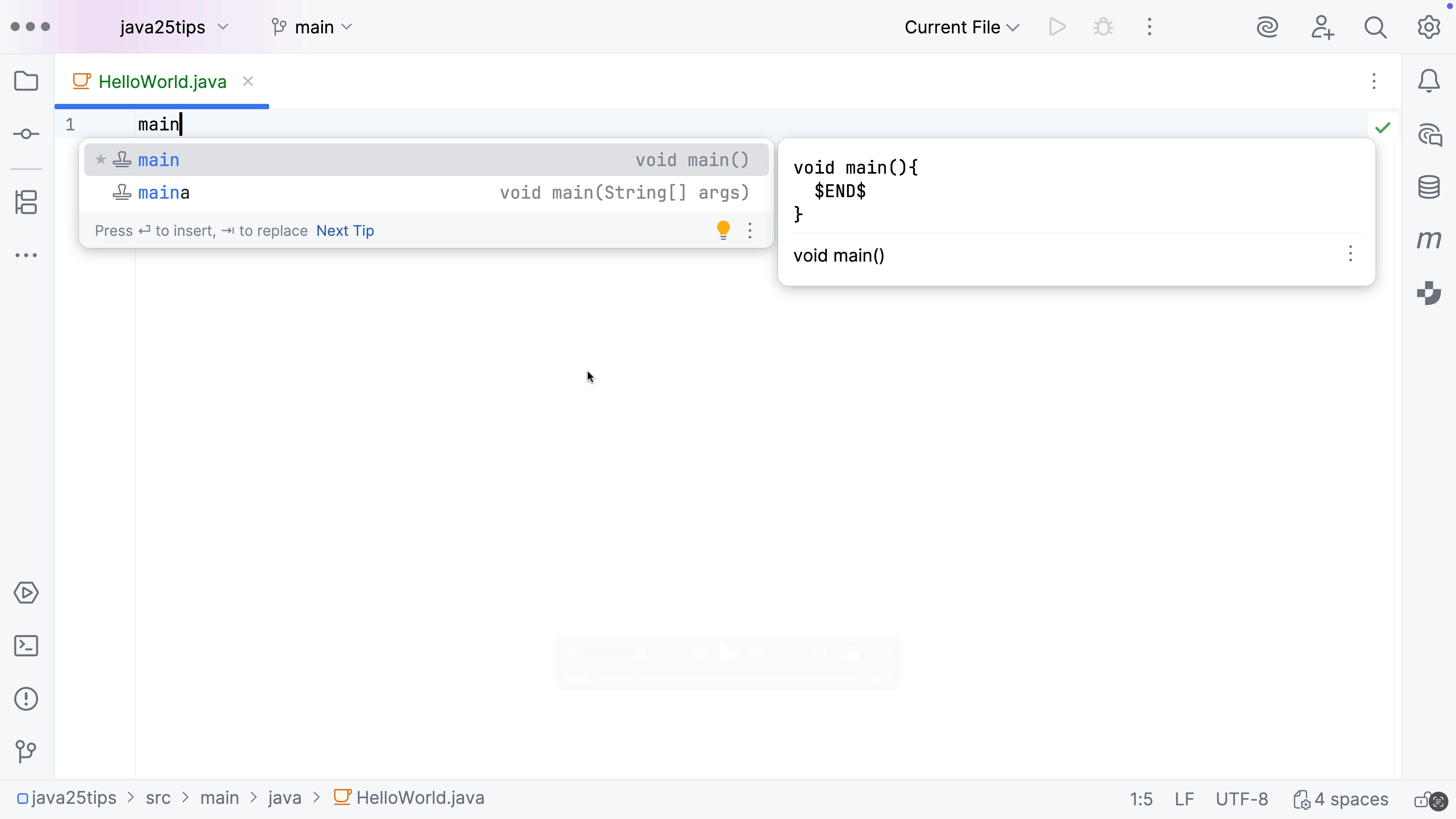 Live templates for simple IO - JetBrains Guide