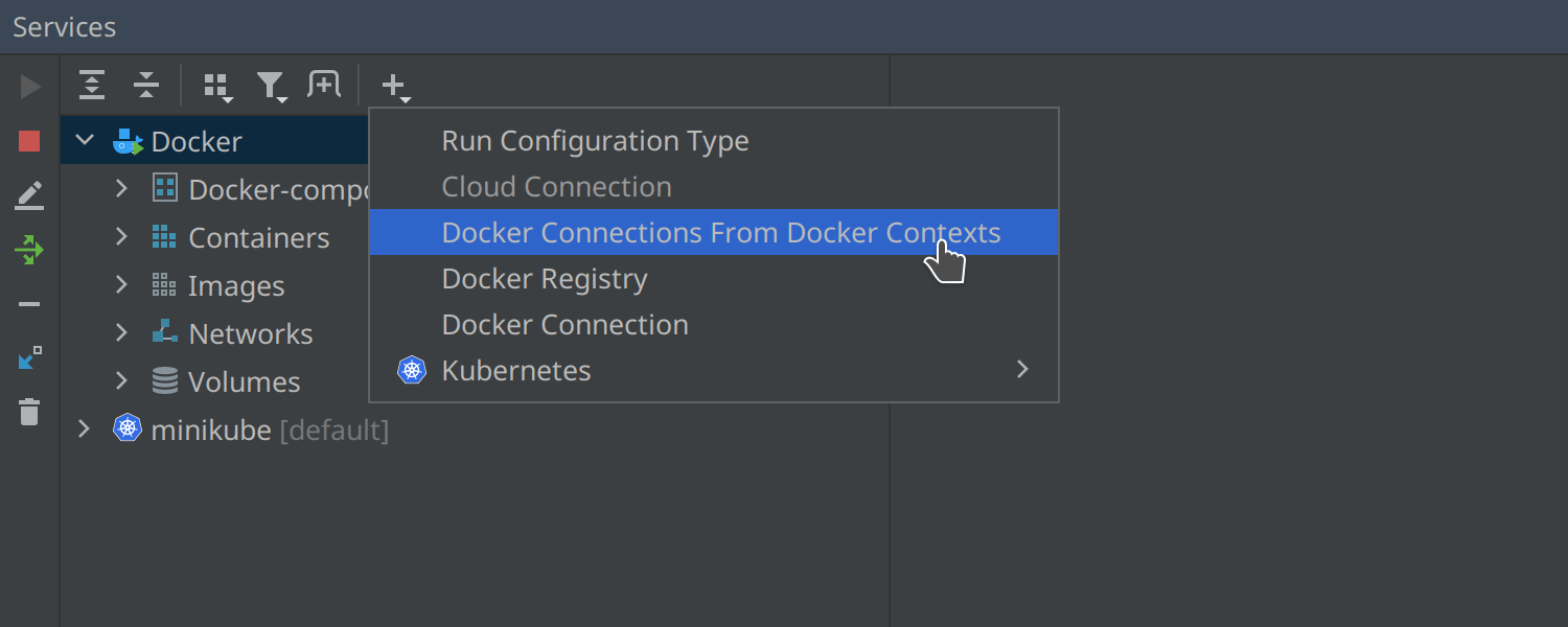 来自 Docker 上下文的 Docker 连接