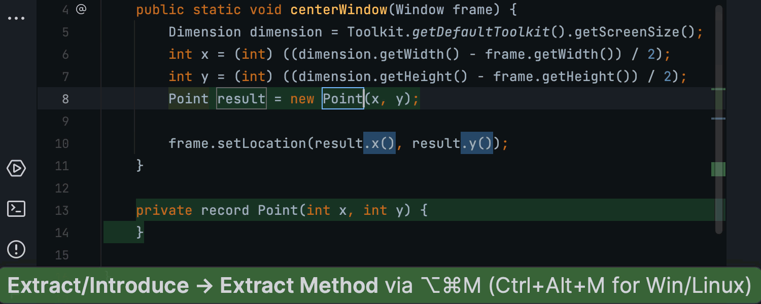 Improved Extract Method refactoring