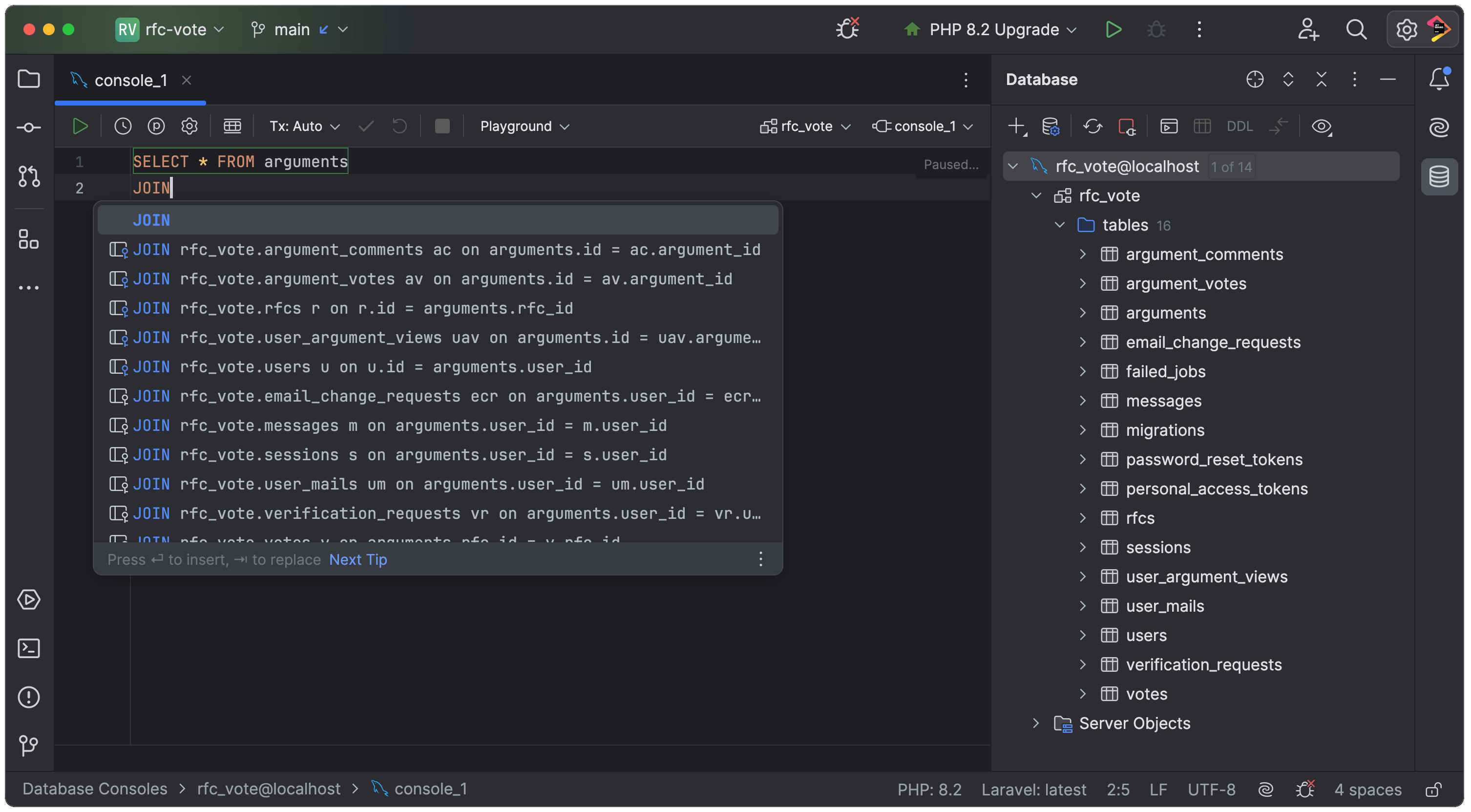 PHP Database – PhpStorm IDE