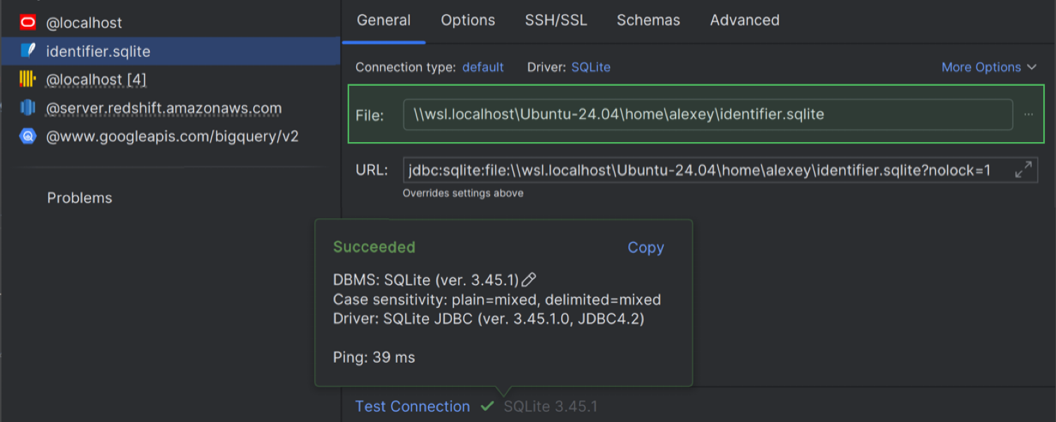 WSL 数据库文件路径