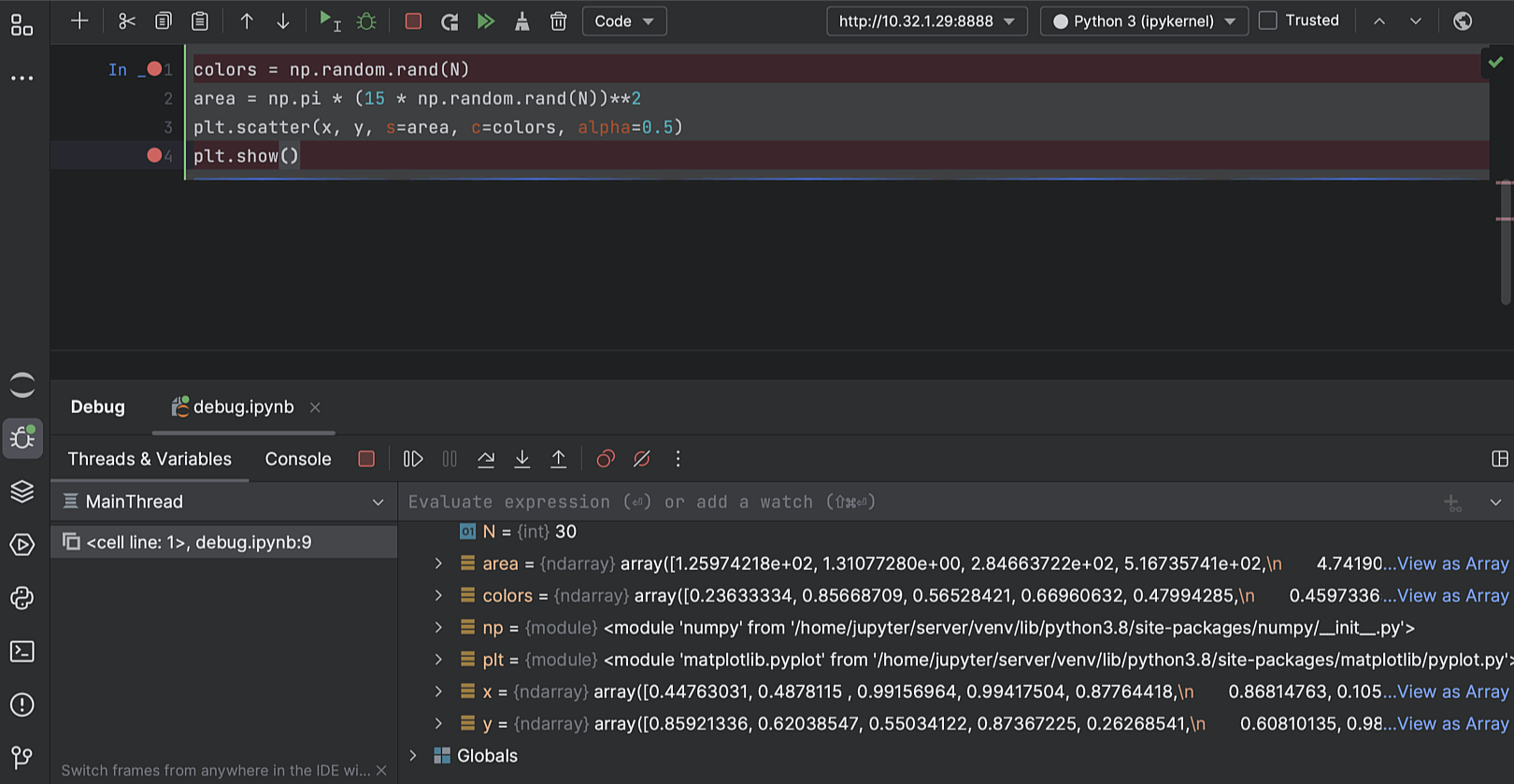Debug remote Jupyter notebooks
