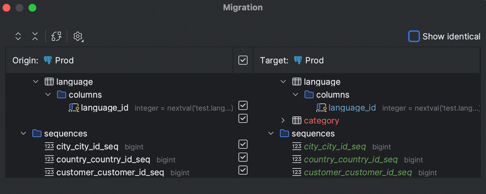 New UI for the schema migration dialog