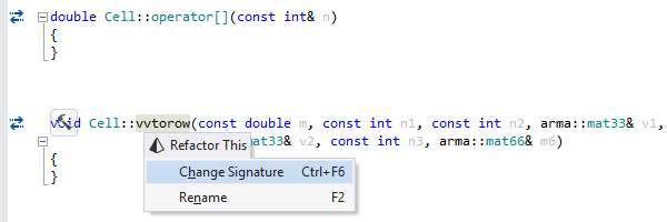 Change Signature refactoring in C++