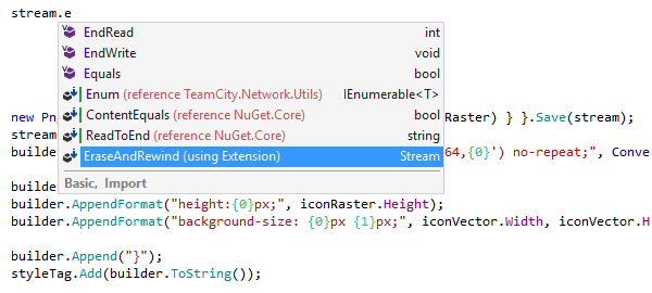 ReSharper code completion can suggest and import code from other namespaces