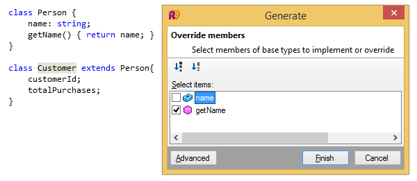 Overriding TypeScript type members