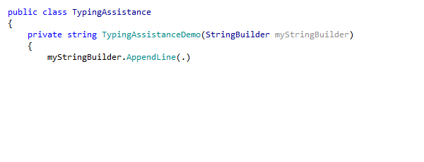 C# typing assistance