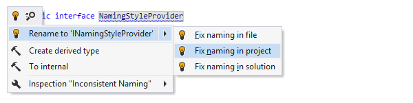 Extended naming style configuration