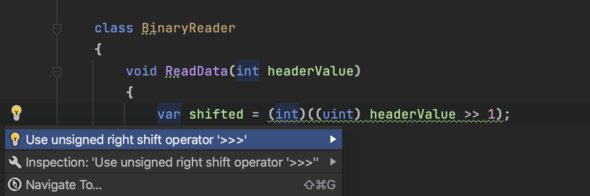 Unsigned right shift (>>>) operator