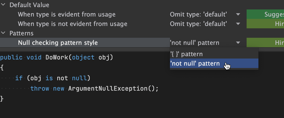 Syntax style for null checking pattern