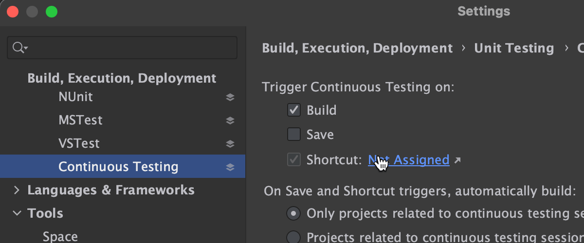 Trigger Continuous Testing action