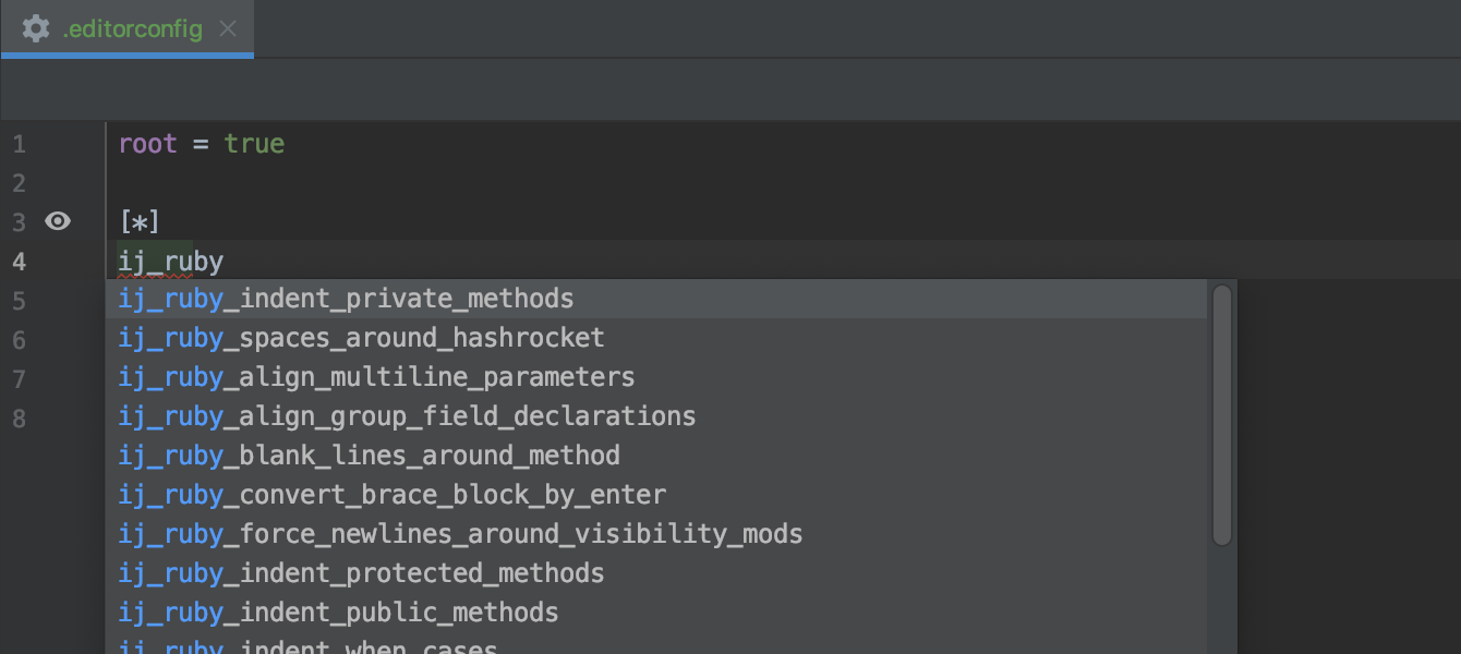 Edit code style configurations