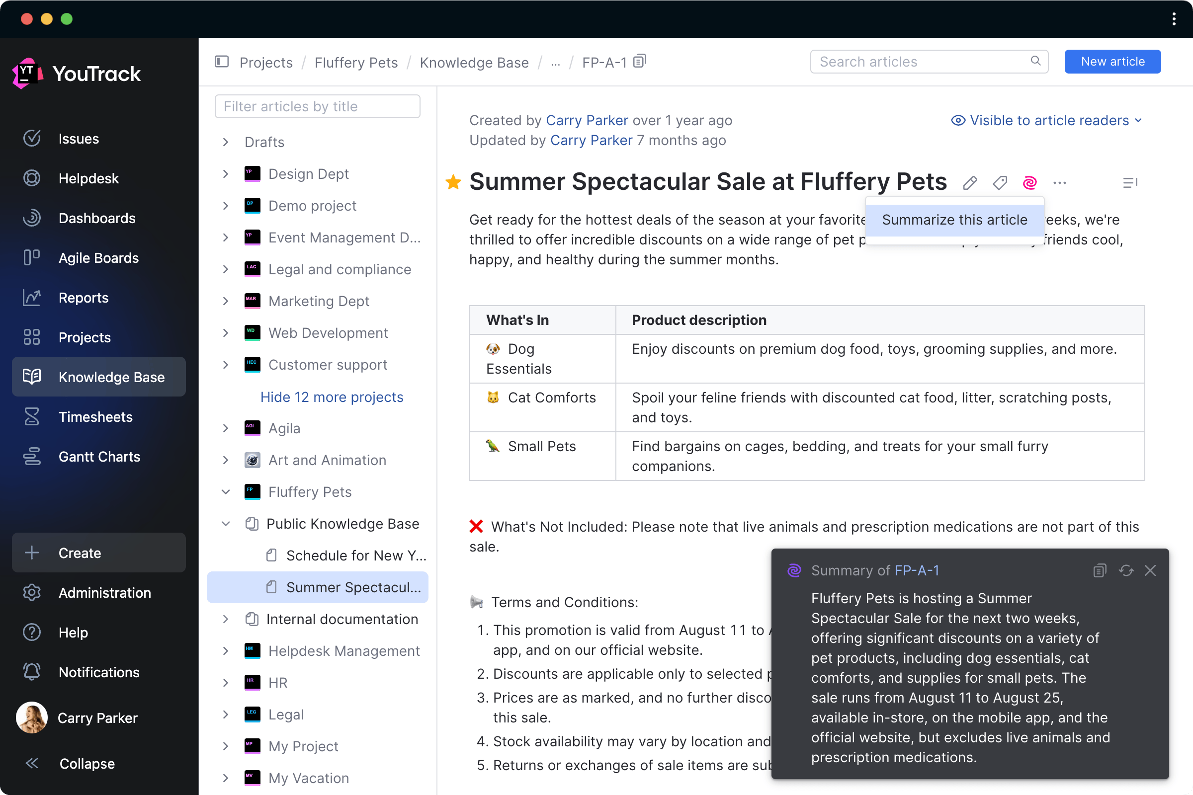 Summer Spectacular Sale at Fluffery Pets