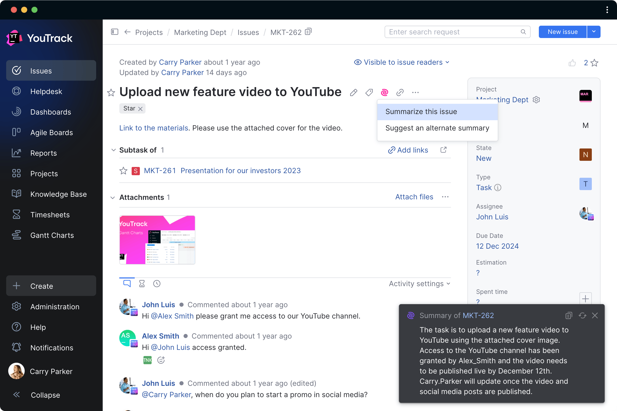 Upload new feature videos to YouTube