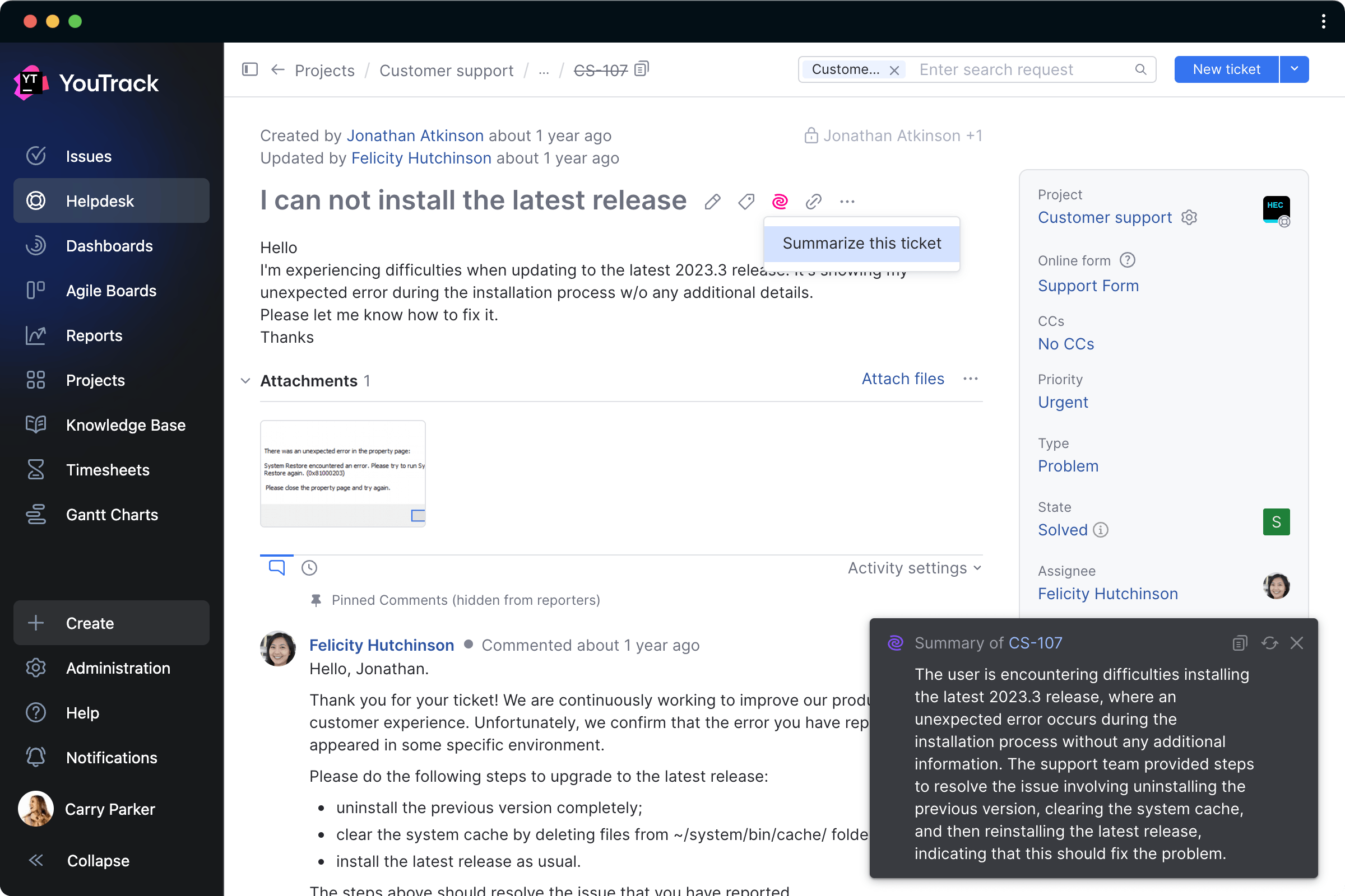 I can not install the latest release