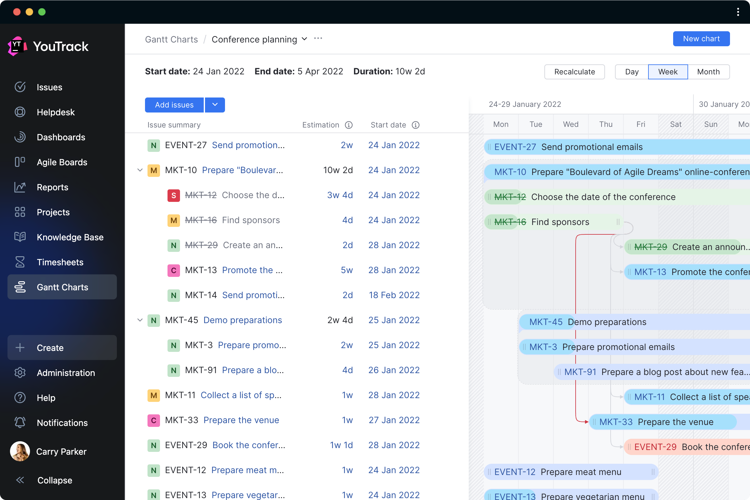 Tracking and reporting