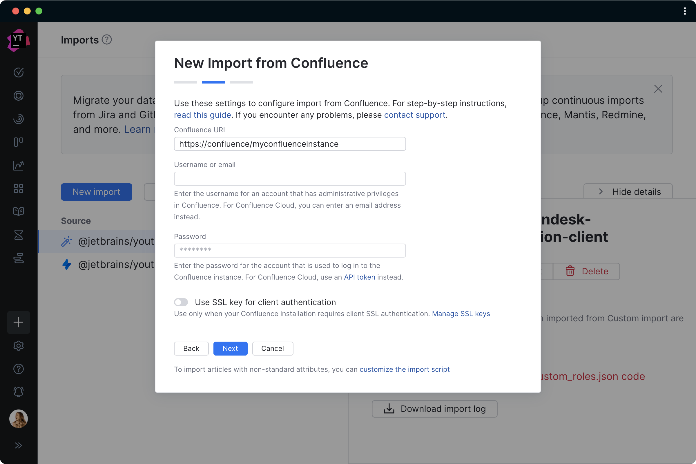 Import from Confluence
