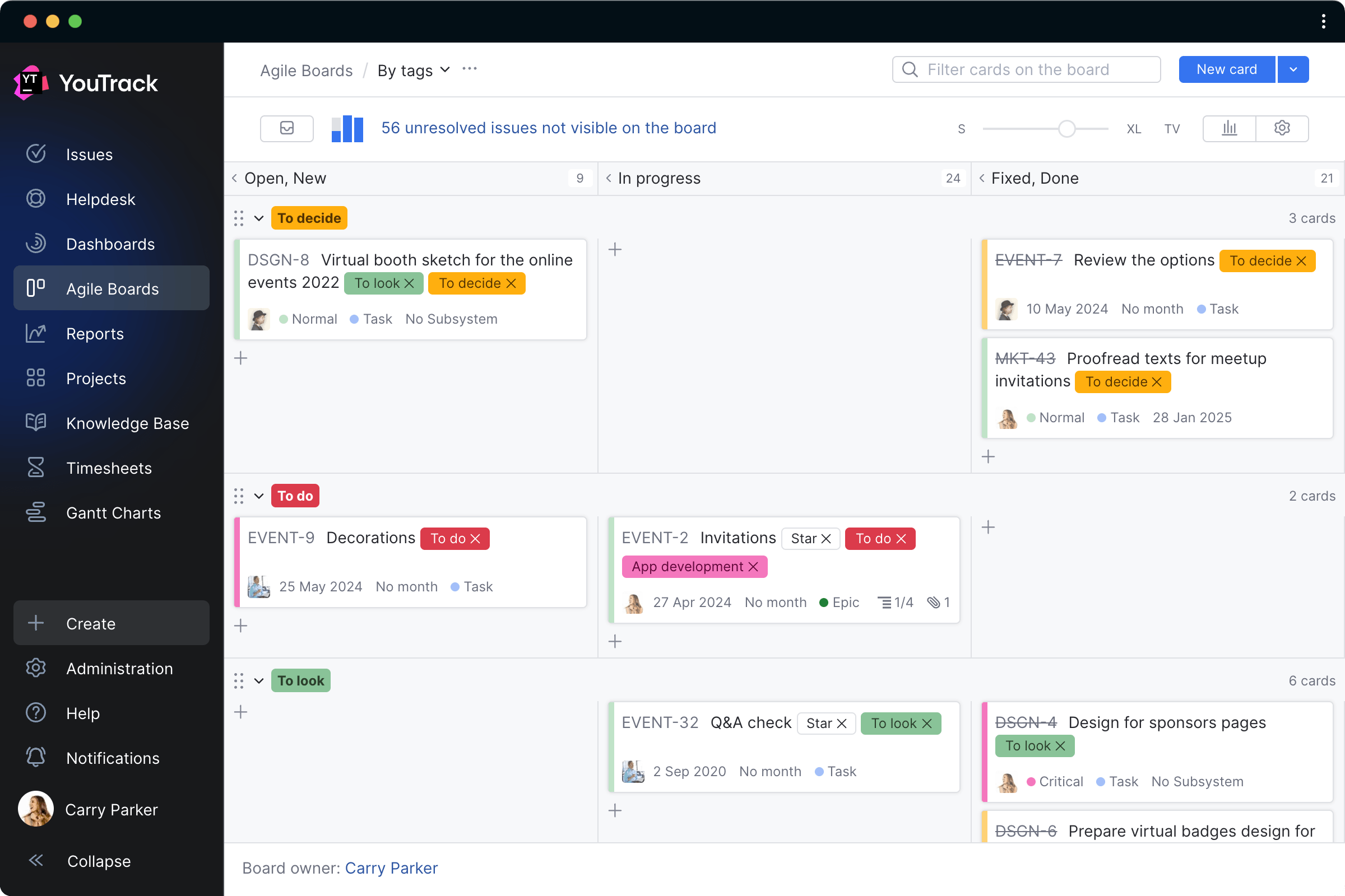 Plan and manage task execution with Agile boards