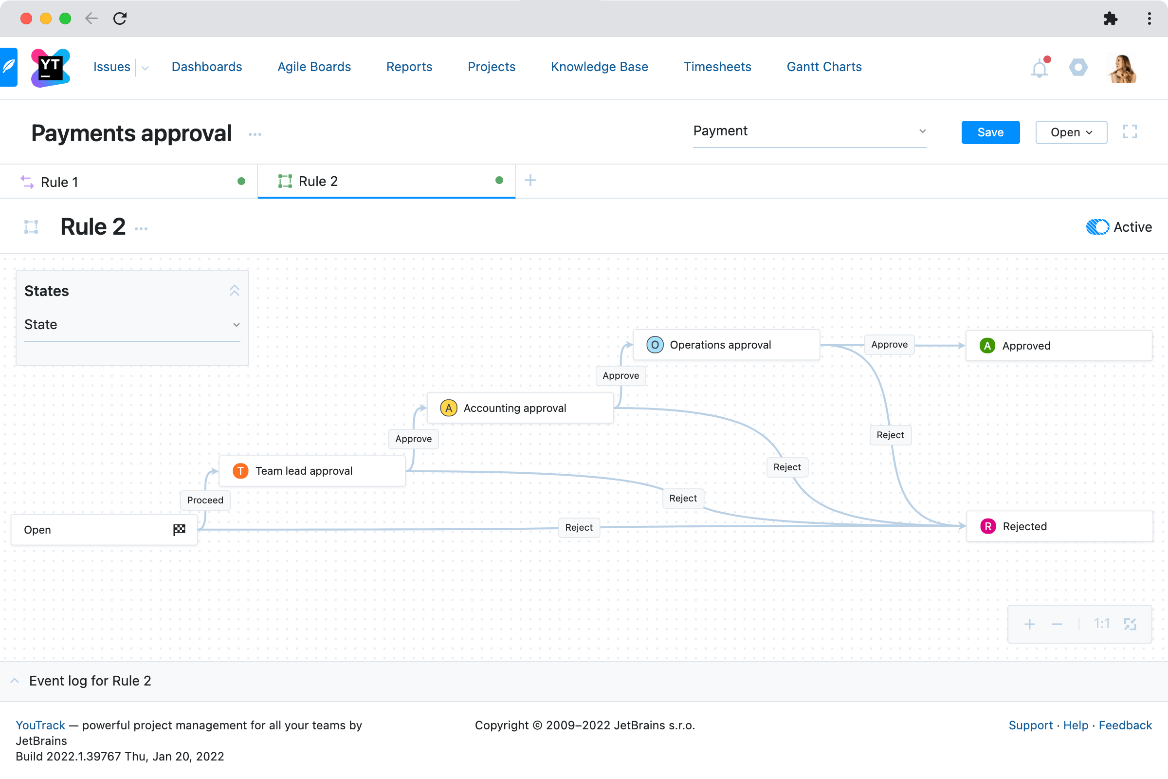 State-machine rules in Workflow Constructor