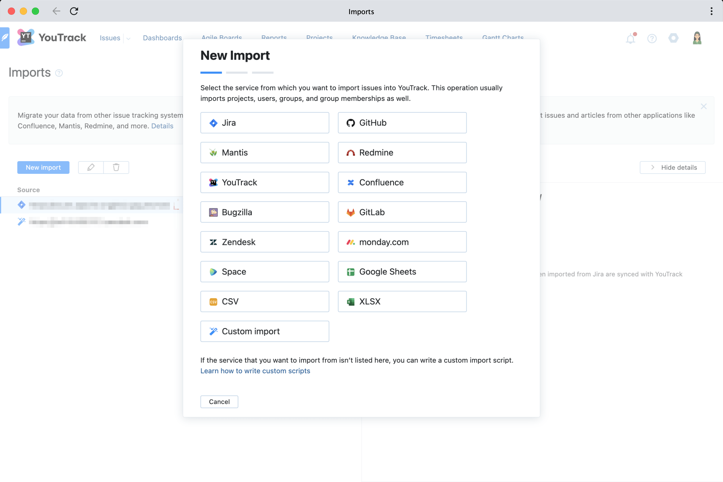 Import from Google Sheets